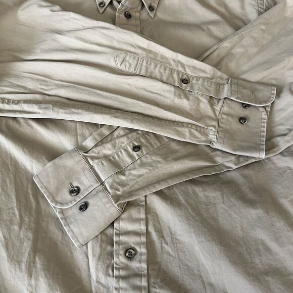 Stafford 100% Cotton Khaki Dress Shirt *Estimated Size Large - Picture 6 of 6